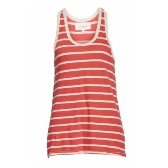 The Great. The Racerback Stripe Scoop Neck Slightly Slouchy Fit Tank Top NWT - Picture 9 of 16